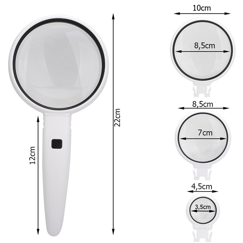 Lupa s vymeniteľnými šošovkami a podsvietením
