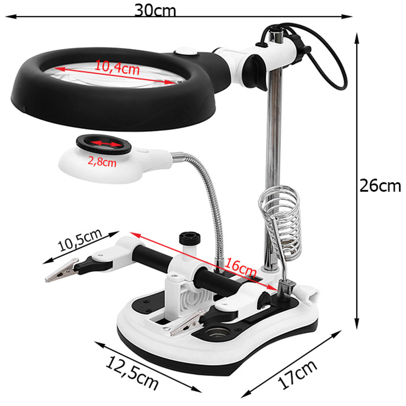 Sada Tretia ruka s lupou 6+12LED MG16130-108C