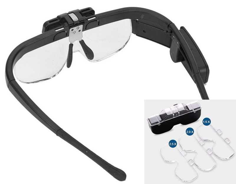 Okuliare s podsvietením so zväčšovacími šošovkami 4,5x