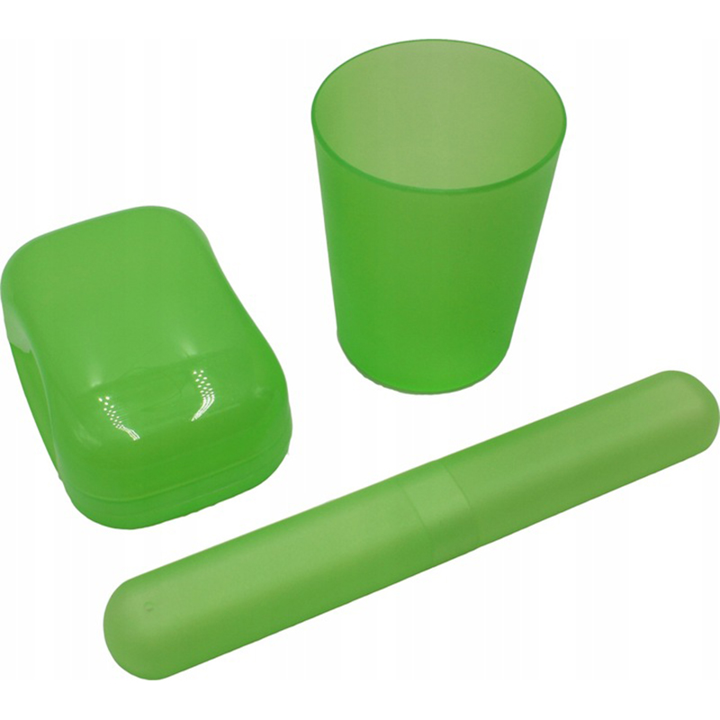 Turistická sada - puzdro na kefku, mydelnička, pohár