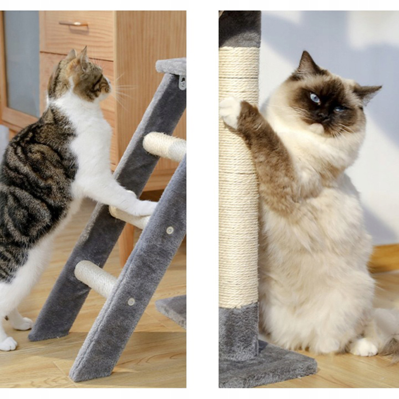 Mačací škrabací strom 141cm sivý