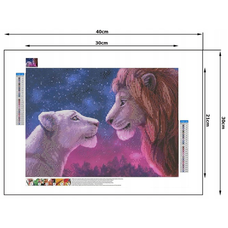 Diamantová výšivka 5D - Leví kráľ