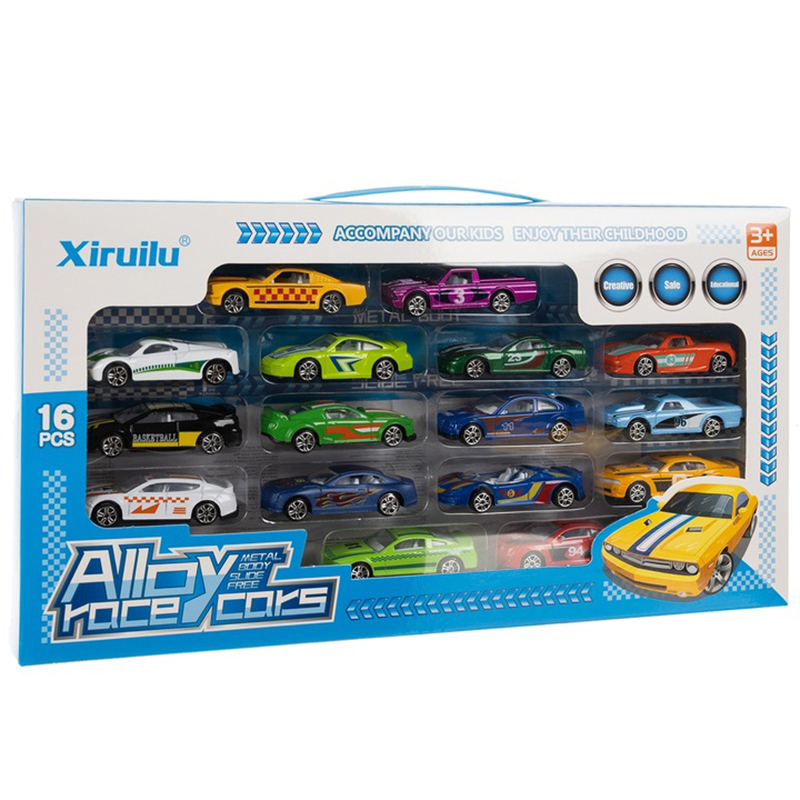 Sada kovových autíčok 1:64 16ks