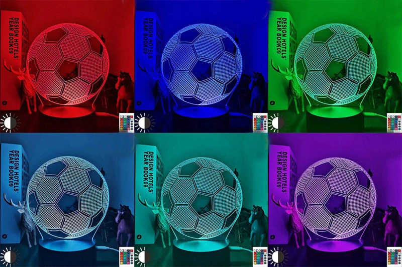 Lampa do detskej izby 3D LED Lopta s diaľkovým ovládaním