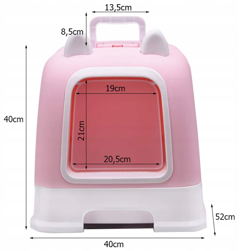 Záchod pre mačky s dvierkami a čistiacou lopatkou