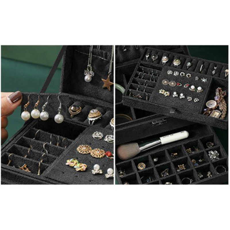 Kufrík na bižutériu čierny 11 x 24 x 18cm