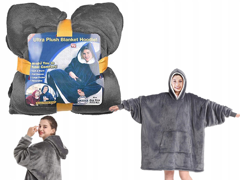 Teplá bunda XXL Oversize unisex sivá