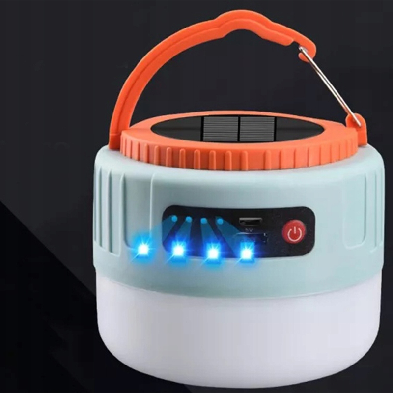 Kempingová solárna USB lampa s diaľkovým ovládaním