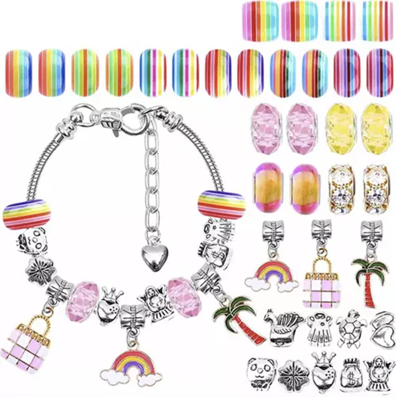 Sada korálok a príslušenstva na výrobu náramkov