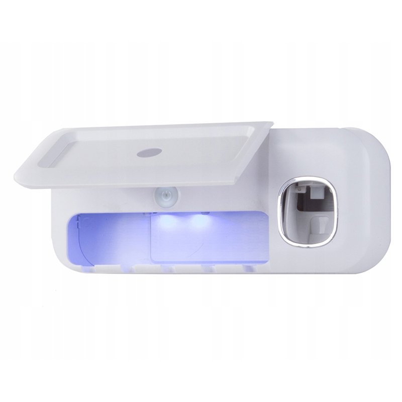 Držiak na zubné kefky s UV sterilizátorom a dávkovačom