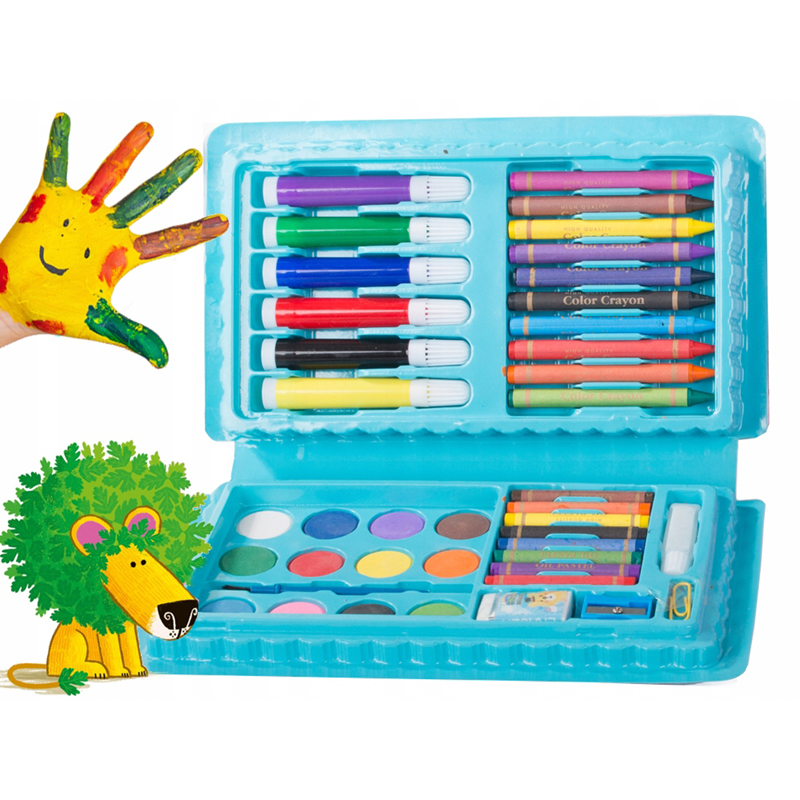 Umelecká sada na kreslenie a maľovanie 42ks modrá