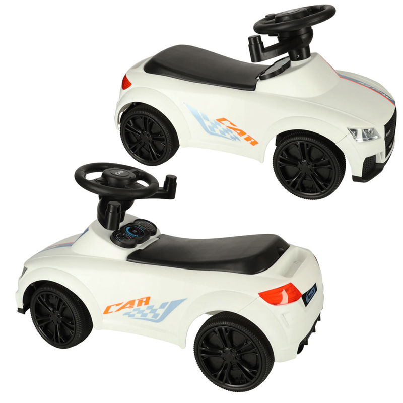 Detské odrážadlo Auto so zvukmi a svetielkami biele