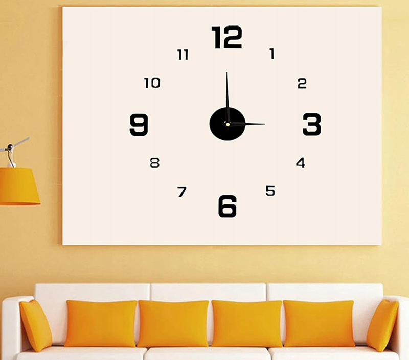 Nástenné hodiny lepiace 3D s tichým chodom 130cm