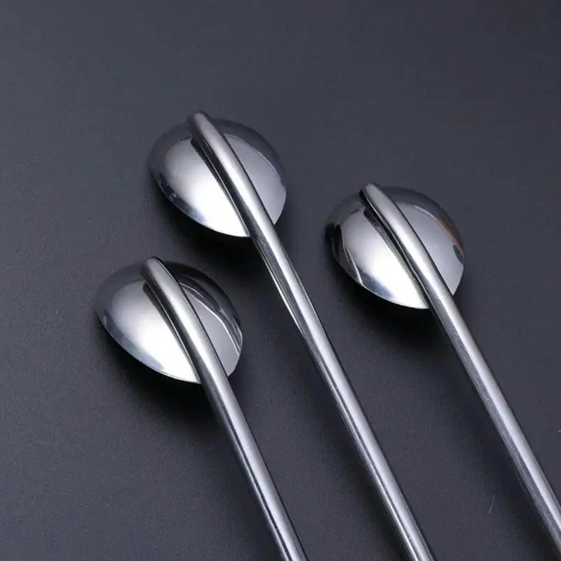 Kovové slamky/lyžičky na kávu a drinky 6ks