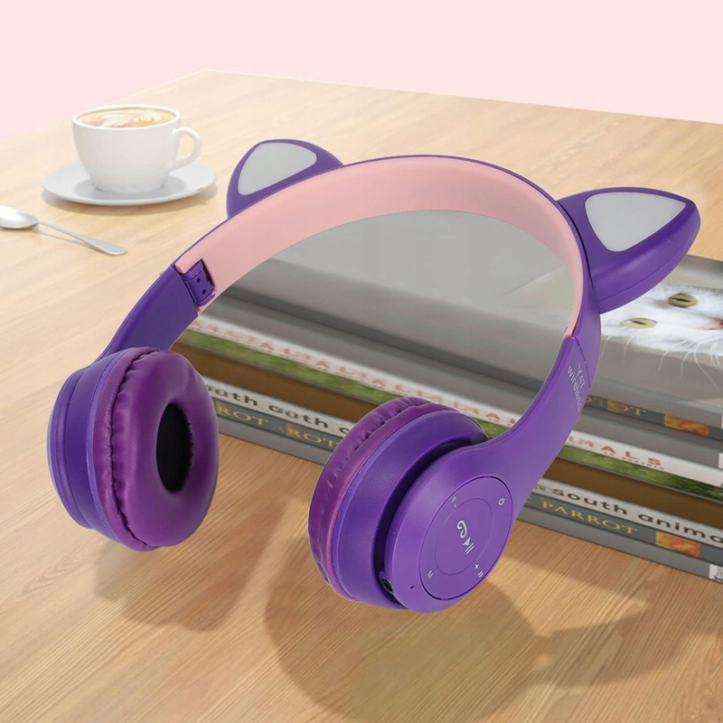 Slúchadlá BT s mikrofónom LED fialové