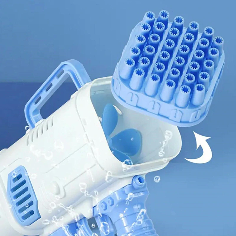 Pištoľ na tvorenie mydlových bublín s náplňou