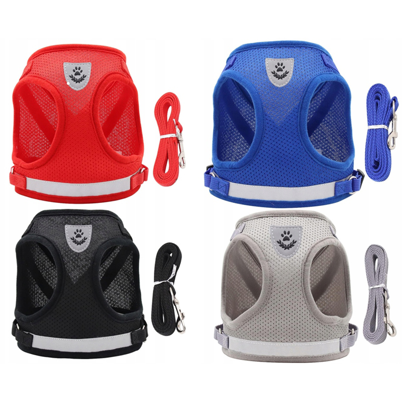 Reflexný postroj pre malých psov a mačky s vodítkom XS