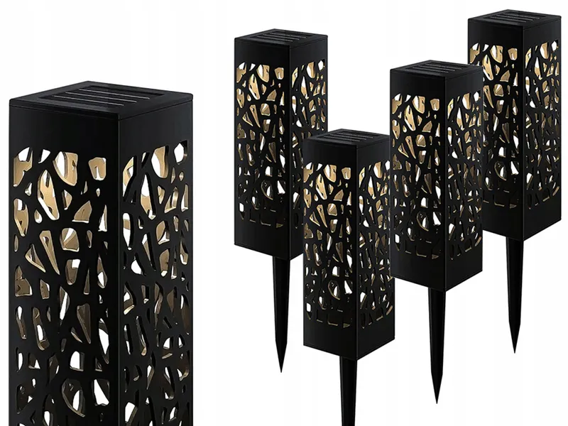 Záhradné solárne lampy so senzorom súmraku 4ks