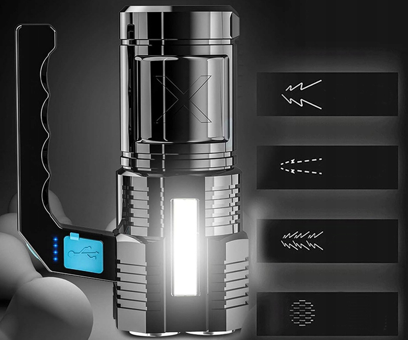 Baterka 5LED COB 2v1 nabíjateľná