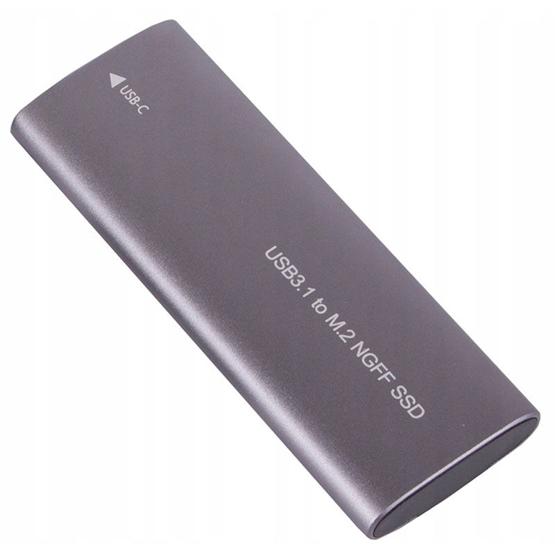 Puzdro pre M.2 SSD NGFF disk USB strieborné