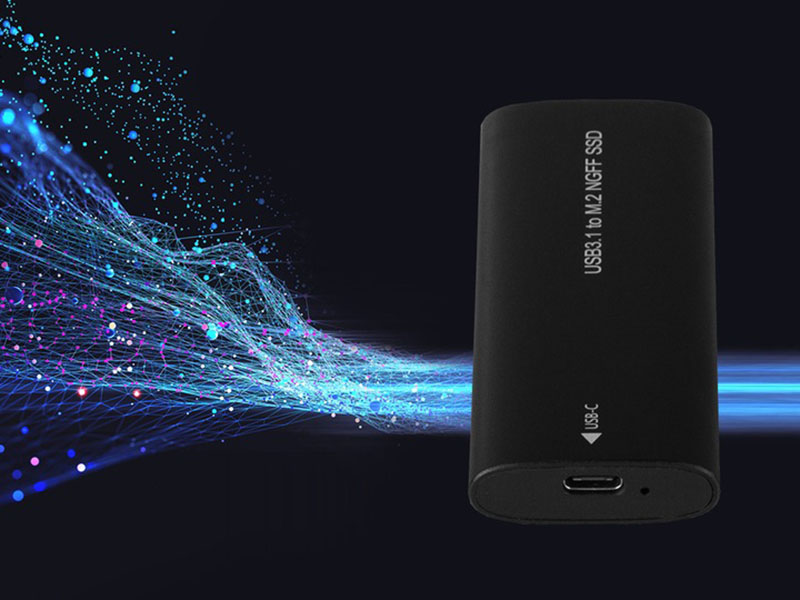 Puzdro pre M.2 SSD NGFF disk USB čierne