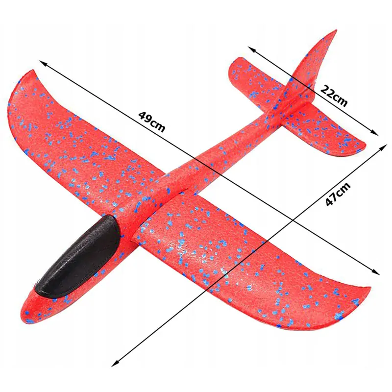 Lietadlo penové červené 47cm