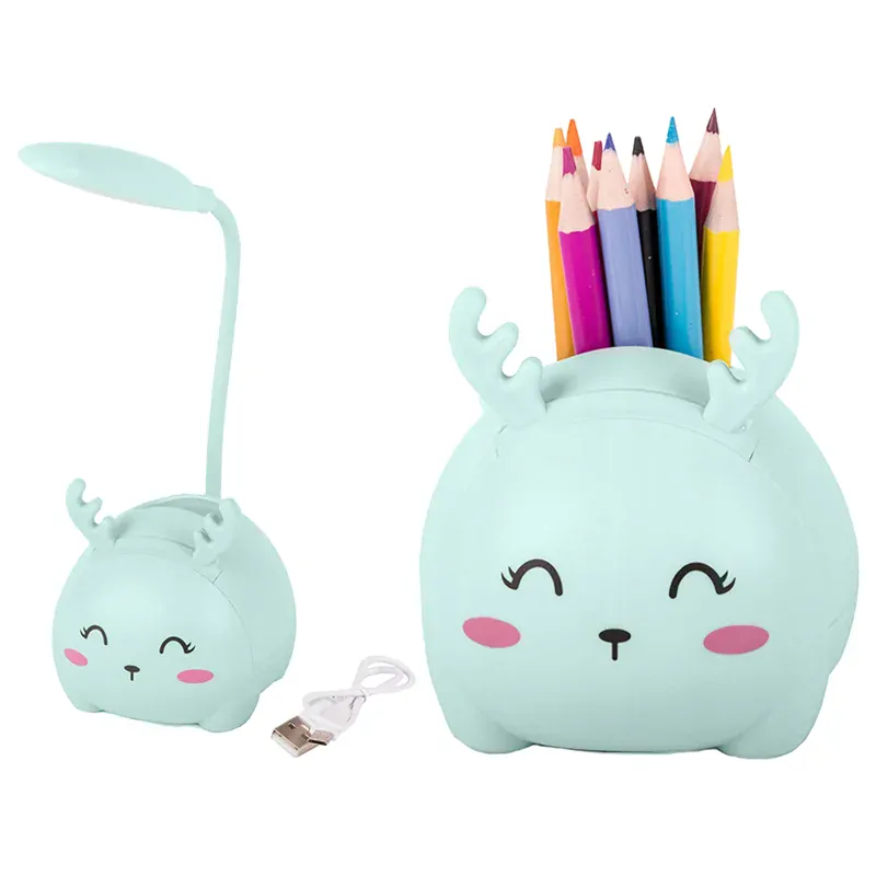 Detská LED lampa 3W so stojanom na mobil a ceruzky modrá