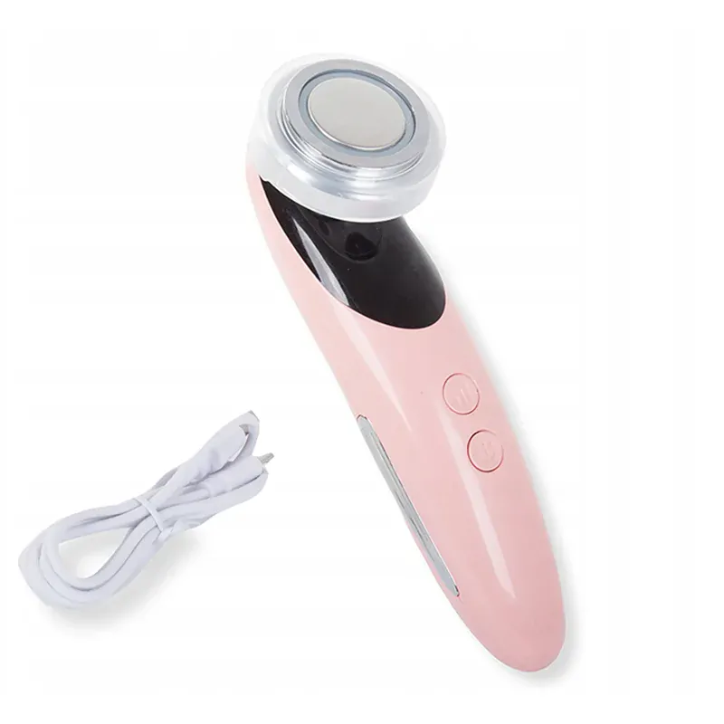 Ultrazvukový vibračný prístroj na čistenie tváre ružový
