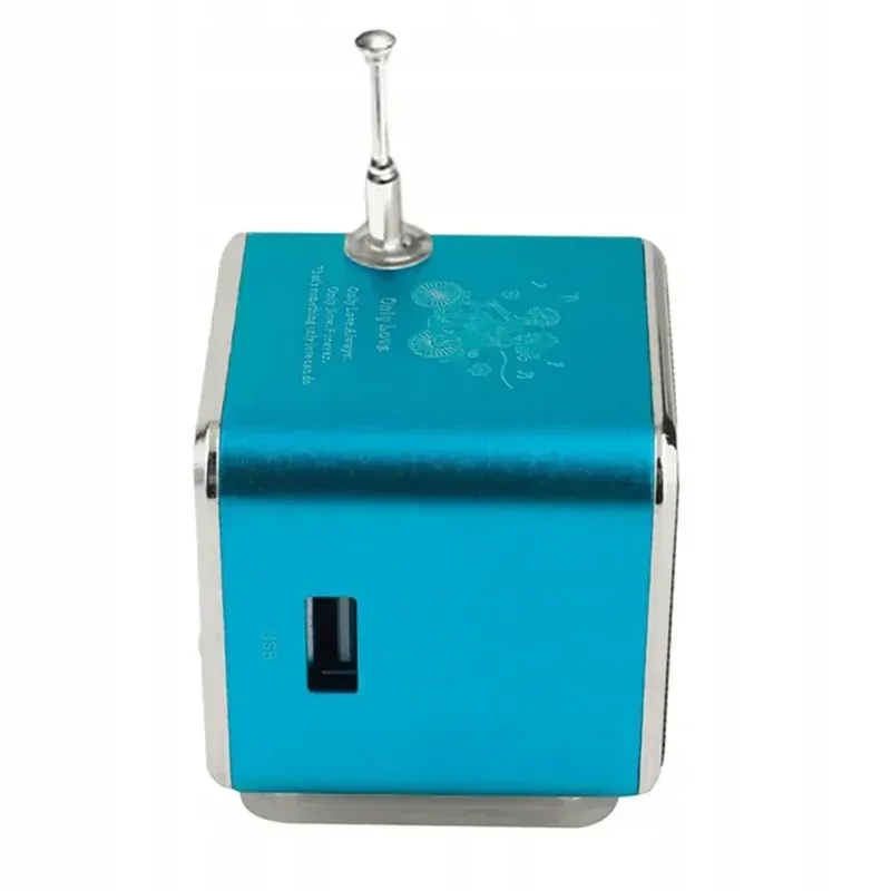 Bezdrôtové prenosné mini FM LED rádio TD-V26 modré