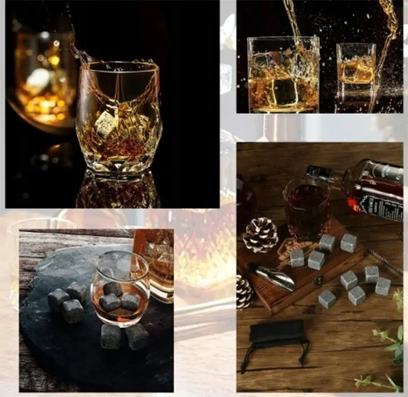 Súprava chladiacich kamienkov na whisky 12ks s príslušenstvom