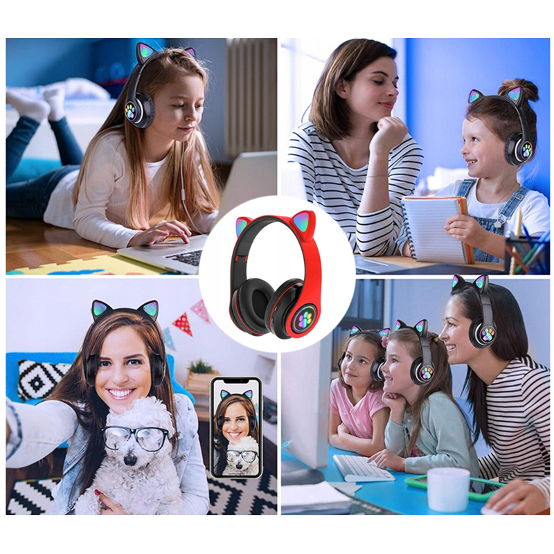 Bezdrôtové Bluetooth slúchadlá červené