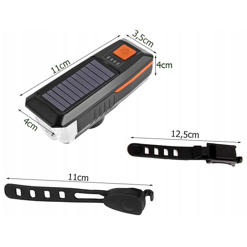 Predné solárne svetlo na bicykel s klaksónom LY-17