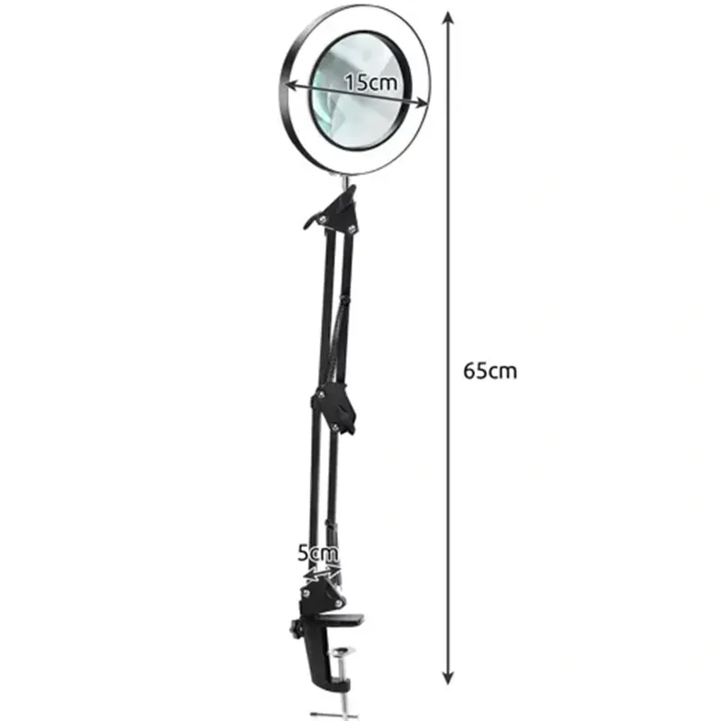 Stolná lupa s LED lampou a flexibilným ramenom čierna