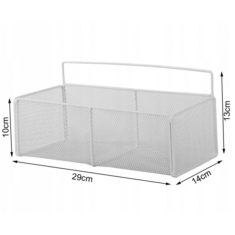 Kovový závesný košík so samolepiacimi háčikmi biely