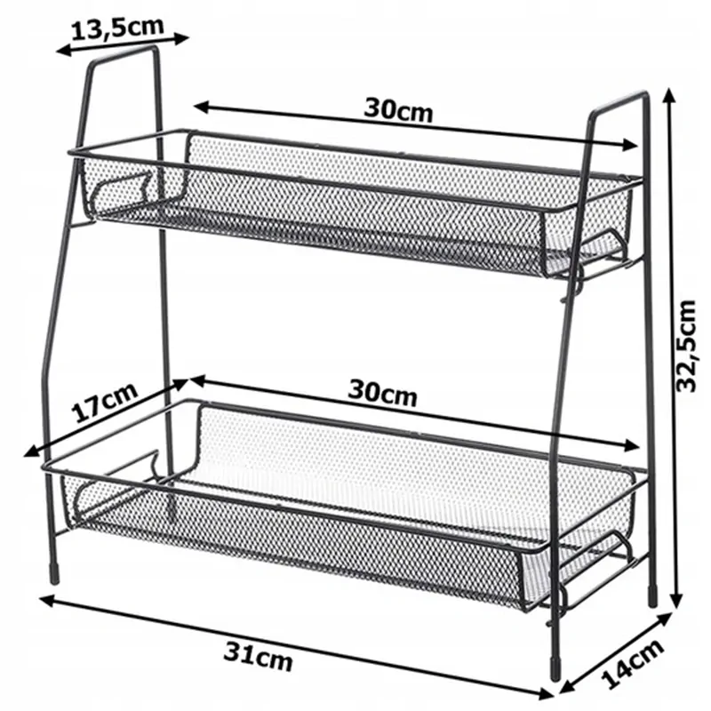 Kovový organizér 32 x 31 x 17cm čierny