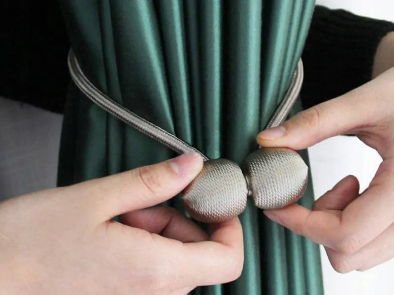 Ozdobná spona na záves 45cm (2ks) čierna