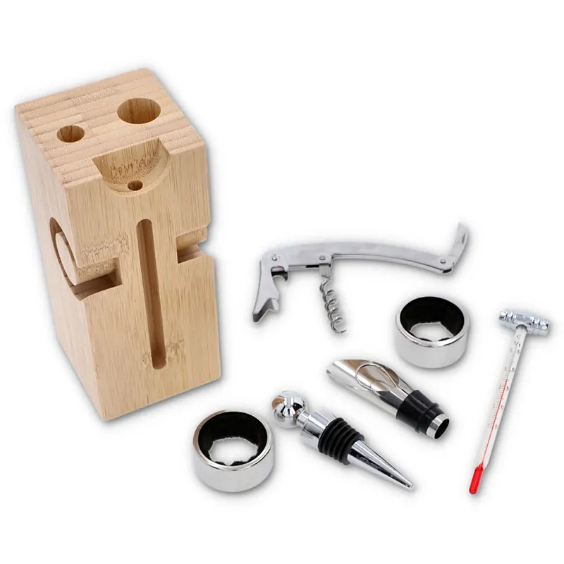 Sada na víno drevená 6-dielna