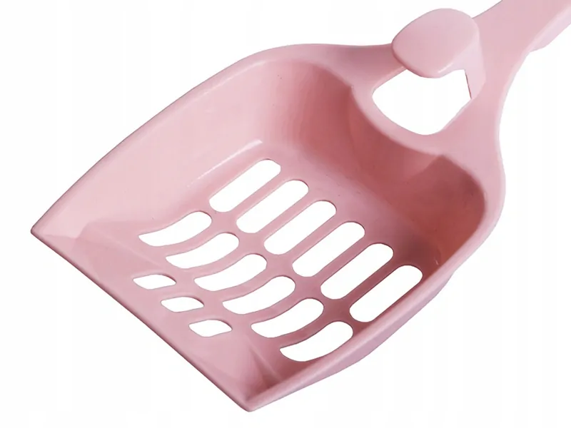 Záchod pre mačky s čistiacou lopatkou ružový