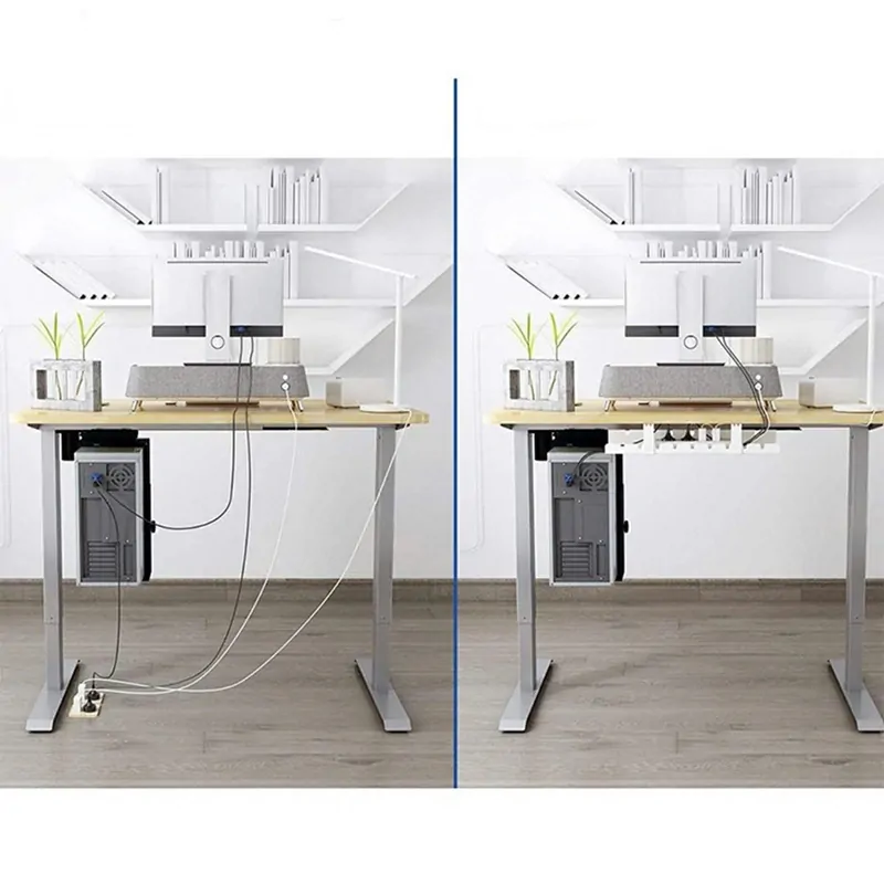 Závesný kovový organizér na káble pod pracovný stôl čierny