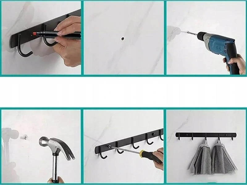 Nástenný vešiak čierny 38cm