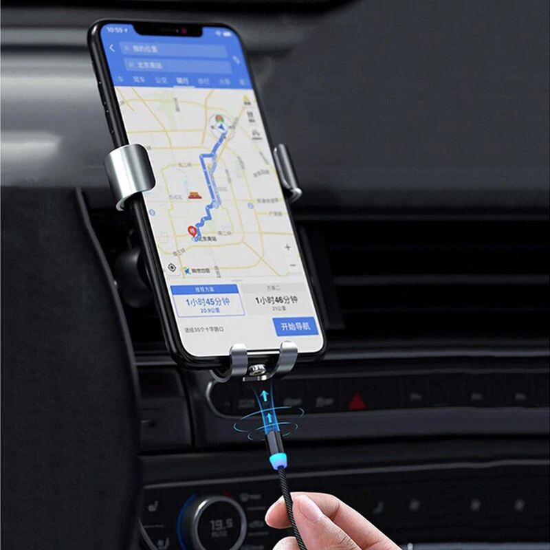 Magnetický kábel USB 3v1 iPhone, Micro USB, USB C 1m čierny