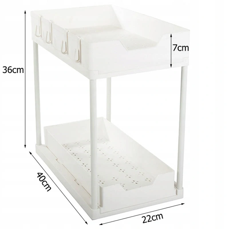 Organizér s výsuvnými policami 40x36x22cm biely