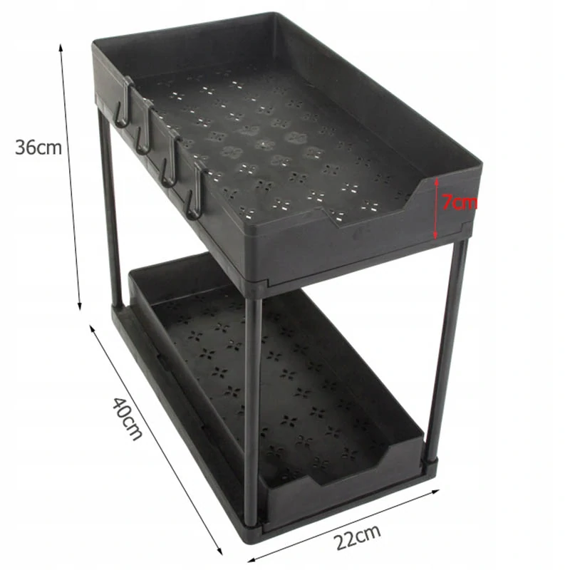 Organizér s výsuvnými policami 40x36x22cm čierny
