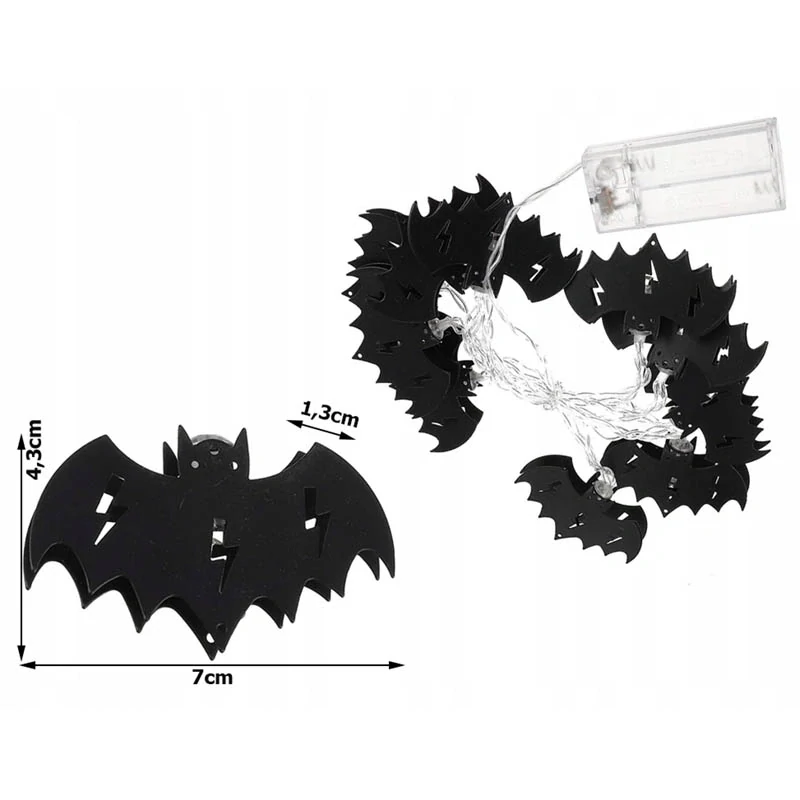 Halloweenska LED girlanda Netopiere 2m