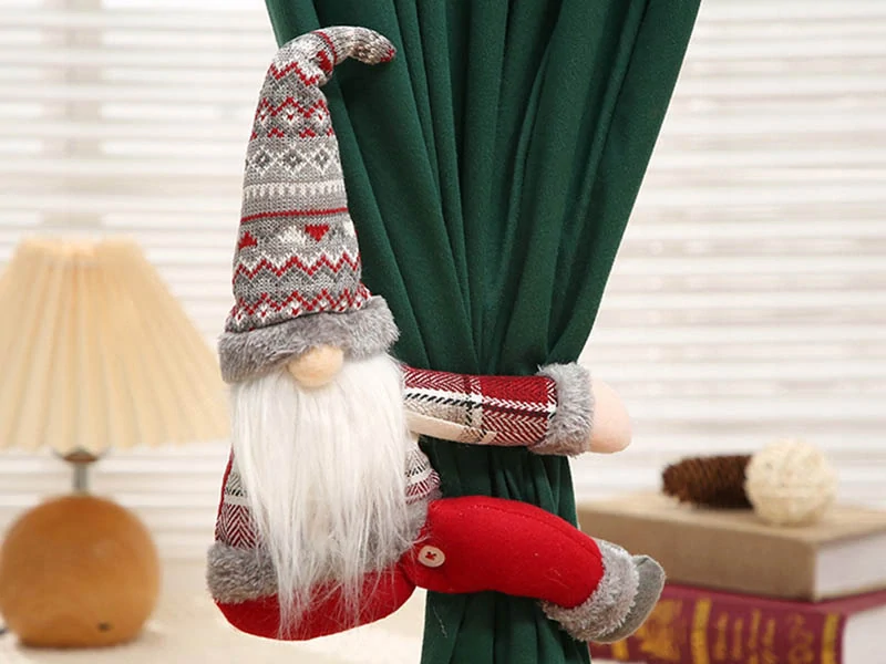Vianočný škriatok na záclonu 59cm červený