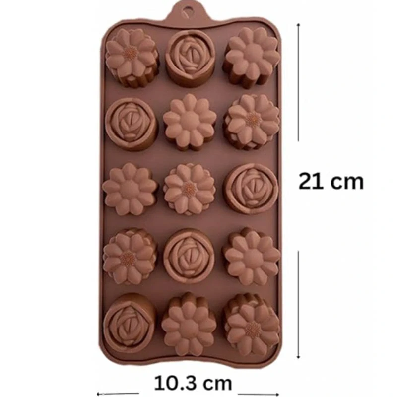 Silikónová forma na 15ks čokoládových praliniek a kociek ľadu 21x10cm