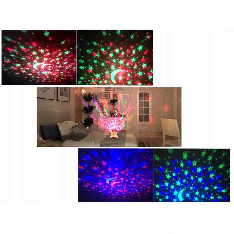 Nočná lampa s projektorom ružová