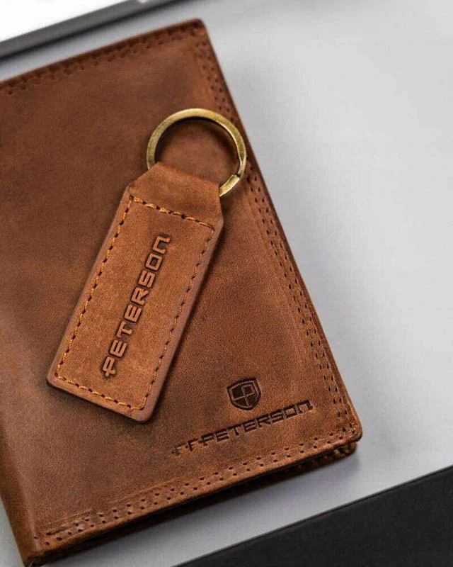Darčeková sada Peterson Peňaženka s príveskom N4 Cognac