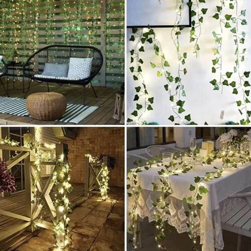 Umelý brečtan s LED osvetlením 12 x 2m