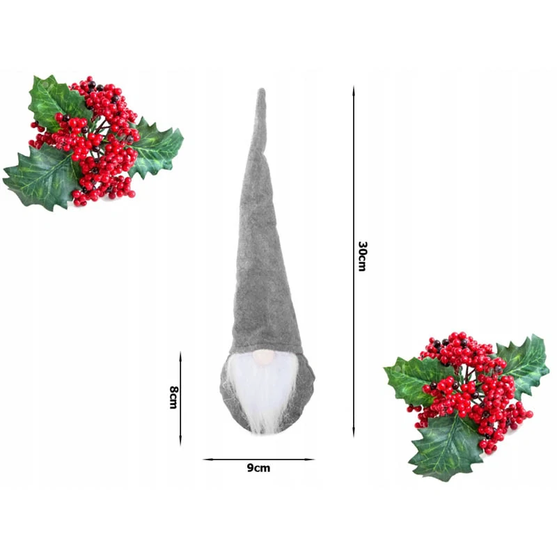 Vianočný škriatok 30cm sivý